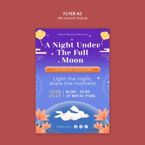 中秋节庆祝传单A5模板设计